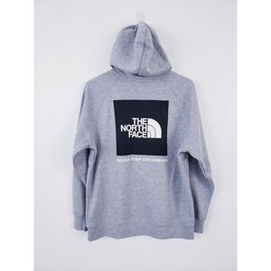 The North Face Evolution Box NSE Logo Hoodie Sweatshirt Grey Pullover Size Large